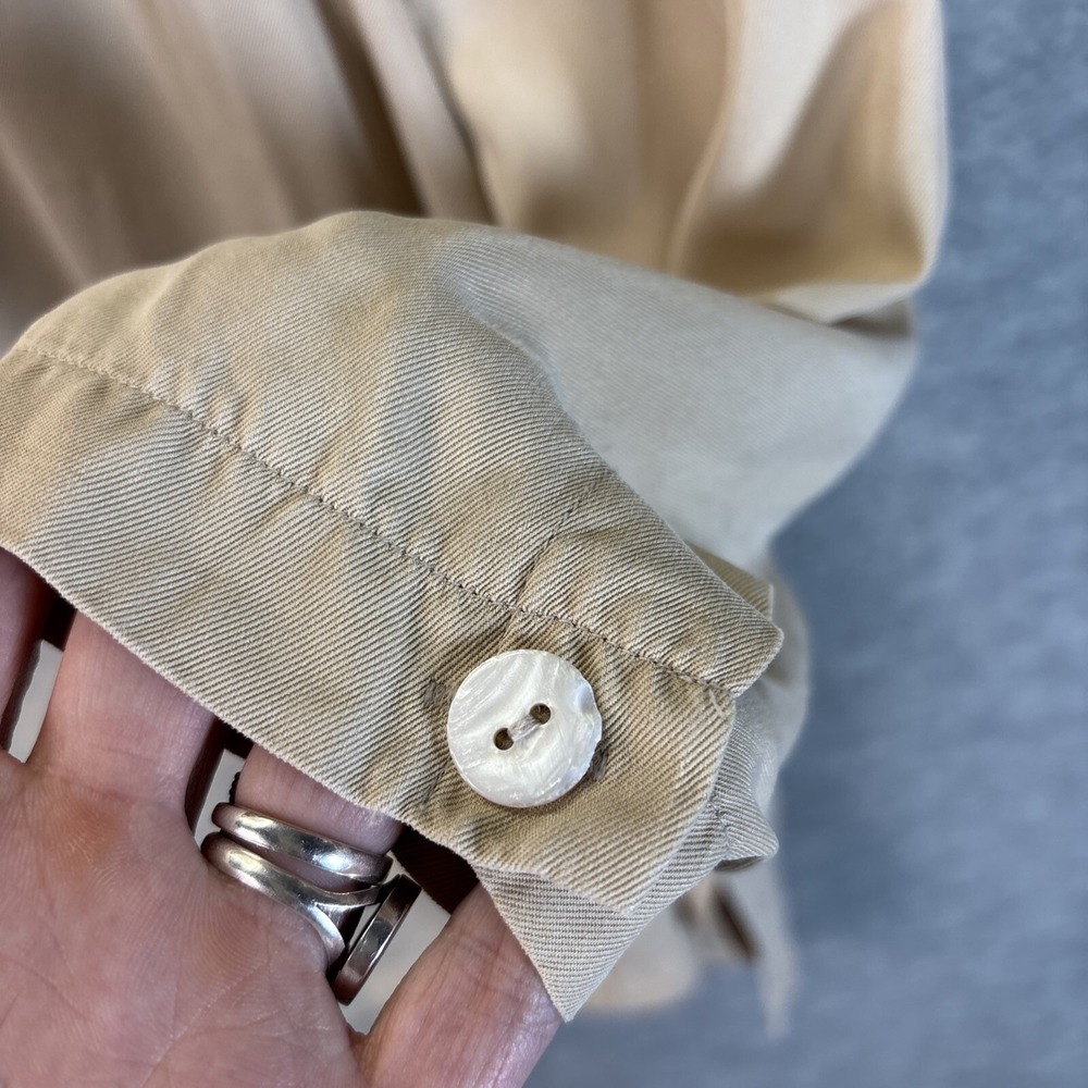 Vintage Liz & Me Silk Shirt Smock 1X P Big Pockets Beige Lagenlook Button Top - Picture 4 of 16